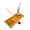 Incense stand "Carp" (24.5×12×1.8 cm) solid wood, carved, covered with enamel and varnish.
