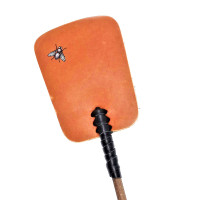 Мухобійка прямокутна з мухою (61×12×2см), натуральна шкіра, натуральне дерево, ручна робота