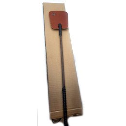 Мухобійка прямокутна з мухою (61×12×2см), натуральна шкіра, натуральне дерево, ручна робота