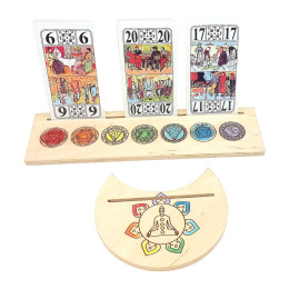 Stands for Tarot cards (25×7.5cm) and (10.5×12.5cm) 7 chakras colored.