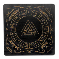 Runic wooden altar in Ukrainian, dark (26x26x0.8 cm), covered with enamel.