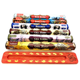 Incense set "Spirit of Business" with wooden stand (Tulasi)