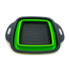 Colander silicone folding with handles rectangular green (23.5x18.5x7)