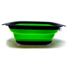 Colander silicone folding with handles rectangular green (23.5x18.5x7)