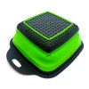Colander silicone folding with handles rectangular green (23.5x18.5x7)