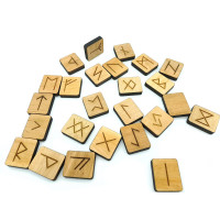Руны "Скандинавские" светлые, 25 рун (3,1×2,7×0,7 см) , массив дерева