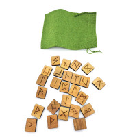 Руни "Скандинавські" світлі, 25 рун (3,1×2,7×0,7 см) з мішечком, масив дерева