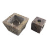 Candlestick-stand for incense made of soapstone, square (5.6x5.6x4 cm)