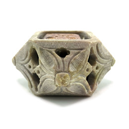 Candlestick-stand for incense made of soapstone, figured (7.8x7.8x4.0 cm)