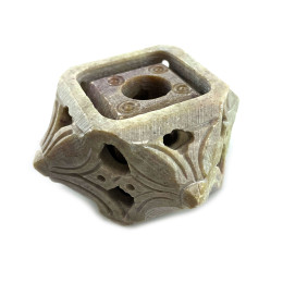 Candlestick-stand for incense made of soapstone, figured (7.8x7.8x4.0 cm)
