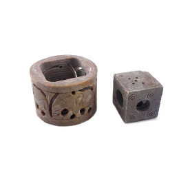 Свічник-підставка для пахощів з мильного каменю кругла (d-5.6 h-4 см)