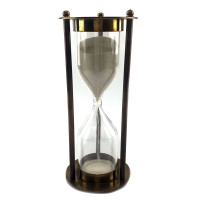 Bronze sand clock for 6 minutes. (d-6 cm h-14.5 cm)