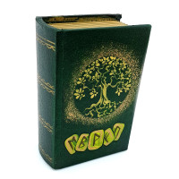 Скринька "Руни" (13,5х9х5 см), для зберігання рун зелена