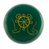 Чаша поющая бронзовая " Будда"  зеленая ( 11.5х 10.6х 6 см)