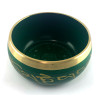 Чаша поющая бронзовая " Будда"  зеленая ( 11.5х 10.6х 6 см)