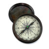 Компас бронзовый в кожаном футляре" Stanley London" ( 8,8х8,4х3,4 см)