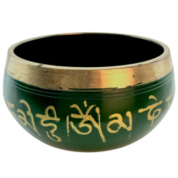 DISCOUNT. Singing bowl bronze "Buddha" green (10.1x 9.2x 4.9 cm)