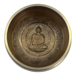 DISCOUNT: Bronze Singing Bowl "Buddha" (6.5 x 13 x 11.8 cm)