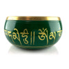 Чаша поющая бронзовая " Будда" зеленая (16.5х 8.7х 15.8 см)