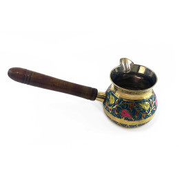 Турка бронзовая голубая (8,5х 7,6х 6,7 см)(250 мл)