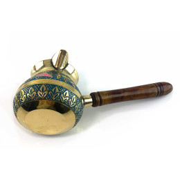 Турка бронзовая голубая (8,5х 7,6х 6,7 см)(250 мл)