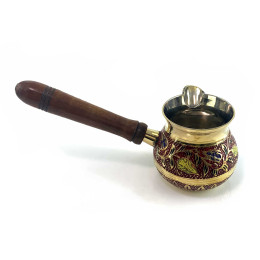 Турка бронзовая красная (8,5х 7,6х 6,7 см)(250 мл)