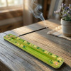 Incense stand "Kvitkova Polyana" (260x40x7 mm), hand-painted, solid wood.