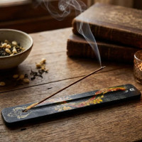 Incense stand "Zodiac-Taurus" (260x40x7 mm), hand-painted, solid wood.