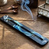Incense stand "Zodiac-Scorpio" (260x40x7 mm), hand-painted, solid wood.