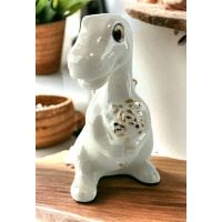 Dragon with a bouquet white (8.8x 4.5x 8.3 cm)