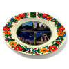 Plate Budyansky faience (d-240 mm) "Kharkov, 4 images", hand-painted (there are stands, under the