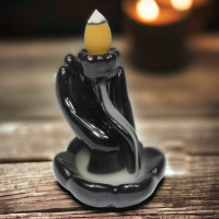 Incense stand Back Flow "Flower in the palm" (8.9x6.7x5 cm)