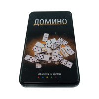 Domino in a black metal box (19 x 11.5 x 3.5 cm)