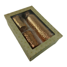 Бутылка с двумя стаканами из меди ( 30х 21х 9 см)