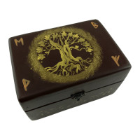 Box for runes "Tree of Life" (15x10.5x8.5 cm), solid wood, hand-painted.