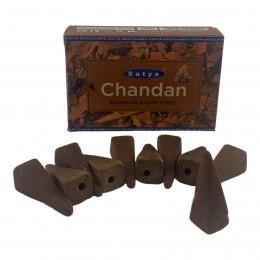 Chandan Backflow Dhoop Cone (Сандал)(Satya) 10 конусов в упаковке