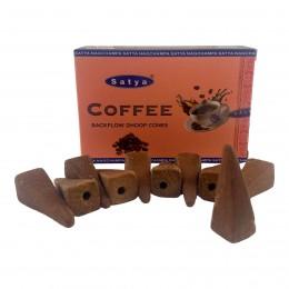 Coffee Backflow Dhoop Cone (Кофе)(Satya) 10 конусов в упаковке