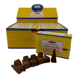 Seven Chakra Backflow Cones (Satya) 10 cones per pack