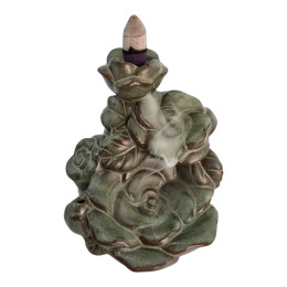 Back Flow Incense Stand "Roses" (6.5x10x10 cm)