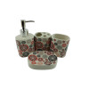 Ceramic bathroom set "Red and black circles"