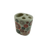 Ceramic bathroom set "Red and black circles"