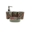 Ceramic bathroom set "Red and black circles"