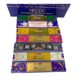 Благовония набор "Natural Series" (7 видов по 12 шт итого 84 шт)(15 gm)(Satya) пыльцовое благовоние