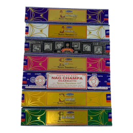 Благовония набор "Natural Series" (7 видов по 12 шт итого 84 шт)(15 gm)(Satya) пыльцовое благовоние