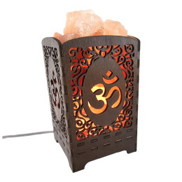Соляная лампа из гималайской соли "Сияющий ОМ"  (21х10,8х10,8 cм)