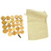 Round alder runes in a bag, coated with linseed oil and beeswax (d=23mm)