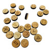 Round alder runes in a bag, coated with linseed oil and beeswax (d=23mm)