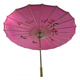 Зонтик из бамбука и шелка малиновый ( 55х 82 см)