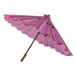 Зонтик из бамбука и шелка розовый ( 55х 82 см)