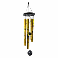 Wind chime "Yin-Yang" golden (5 tubes) (60x10x7 cm)